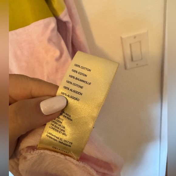 Anthropologie Daily Practice Sporty Striped Zip Cotton Dress Pink Small EUC - Picture 11 of 11